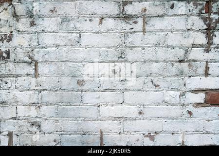 Alte weiße graue Ziegelwand Textur Hintergrund Stockfoto