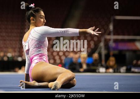 30. Juli 2022: Michelle Pineda von Metroplex tritt während der 2022 U.S. Classic Junior Women's Session II im Maverick Center in West Valley City, UT, an. Melissa J. Perenson/CSM Stockfoto