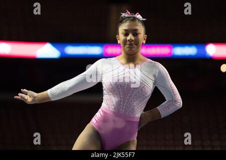 30. Juli 2022: Michelle Pineda von Metroplex tritt während der 2022 U.S. Classic Junior Women's Session II im Maverick Center in West Valley City, UT, an. Melissa J. Perenson/CSM Stockfoto