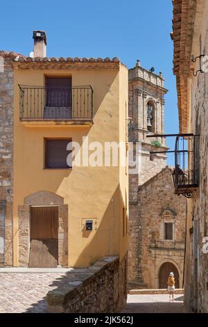 kirche von El Salvador auf Abadia Straße in der Stadt Culla, erklärte die schönste in Spanien, Castellon, Spanien, Europa Stockfoto