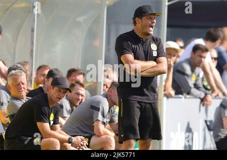 Dortmund, Deutschland. 30.. Juli 2022. firo : 07/30/2022, Fußball, Fußball, 1. Liga, 1. Bundesliga, Saison 2022/2023, Testspiel, Freundschaftsspiel BVB, Borussia Dortmund - Antalyaspor Antalya Edin Terzic, Trainer, BVB/dpa/Alamy Live News Stockfoto