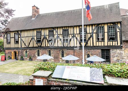 City of York 14. Century Merchant Adventurers Hall Building, ein denkmalgeschütztes guildhall, Yorkshire, England, Sommer 2022, der 1. Klasse Stockfoto