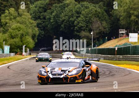 Spa Francorchamps, Belgien. 30.. Juli 2022. Jordan Pepper, Andrea Caldarelli, Marco Mapelli, Orange1 KPAX Racing Lamborghini Huracan GT3 Evo Credit: Independent Photo Agency/Alamy Live News Stockfoto