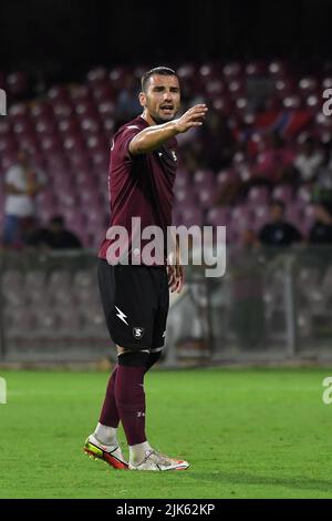 SALERNO, ITALIEN - 30. JULI: Federico Bonazzoli von Salernitana während der Angelo Iervolino Trophy mit Adana Demirspor, Reggina 1914 und US Salernitana in St. Stockfoto