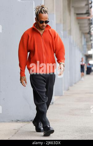 Magyorod, Ungarn. Juli 31. 2022. Formel 1 großer Preis von Ungarn in Hungaroring, Ungarn. Im Bild: Lewis Hamilton (GBR) von Mercedes © Piotr Zajac/Alamy Live News Stockfoto