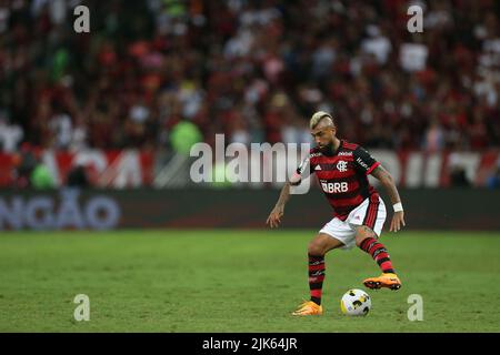 Arturo Vidal do Flamengo, durante a partida entre Flamengo e Atlético Goianiense, pela 20ª rodada do Campeonato Brasileiro Série A 2022, no Estádio do Maracanã, neste sábado 30. Stockfoto