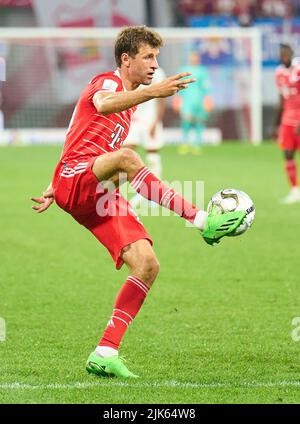 Leipzig, Deutschland. 30.. Juli 2022. Thomas MÜLLER, MÜLLER, FCB 25 im Spiel RB LEIPZIG - FC BAYERN MÜNCHEN 3-5 DFL SUPERCUP, 1. Deutsche Fußball Liga, in Leipzig, 30. Juli 2022 Spielzeit 2022/2023 © Peter Schatz / Alamy Live News Credit: Peter Schatz/Alamy Live News Stockfoto