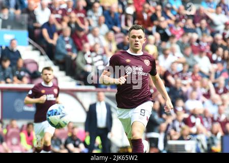 Tynecastle Park, Edinburgh.Schottland UK.30.July 22 Hearts vs Ross County Cinch Scottish Premier Match . Hearts' Lawrence Shankland Credit: eric mcowat/Alamy Live News Stockfoto