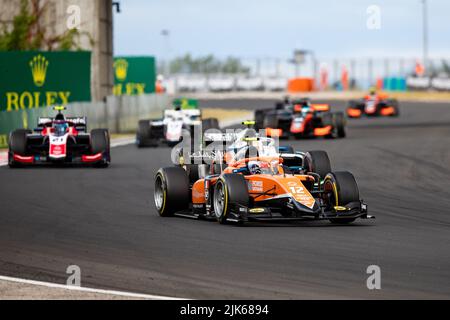 12 Novalak Clément (Fra), MP Motorsport, Dallara F2, Aktion während des 10.. Rennens der FIA Formel 2-Meisterschaft 2022, vom 28. Bis 31. Juli 2022 auf dem Hungaroring, in Mogyorod, Ungarn - Foto Joao Filipe / DPPI Stockfoto