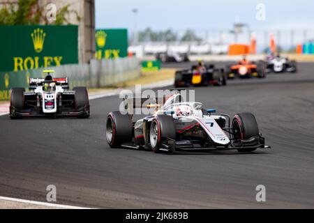 07 ARMSTRONG Marcus (nzl), Hitech Grand Prix, Dallara F2, Aktion während des 10.. Rundes der FIA Formel 2 Meisterschaft 2022, vom 28. Bis 31. Juli 2022 auf dem Hungaroring, in Mogyorod, Ungarn - Foto Joao Filipe / DPPI Stockfoto