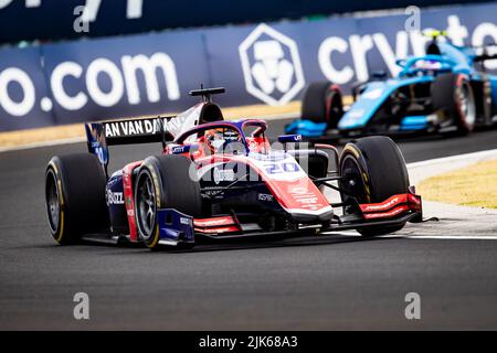 20 VERSCHOOR Richard (nld), Trident, Dallara F2, Aktion während des 10.. Rennens der FIA Formel 2 Meisterschaft 2022, vom 28. Bis 31. Juli 2022 auf dem Hungaroring, in Mogyorod, Ungarn - Foto Joao Filipe / DPPI Stockfoto