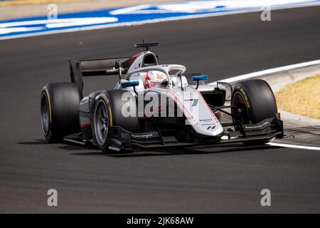 07 ARMSTRONG Marcus (nzl), Hitech Grand Prix, Dallara F2, Aktion während des 10.. Rundes der FIA Formel 2 Meisterschaft 2022, vom 28. Bis 31. Juli 2022 auf dem Hungaroring, in Mogyorod, Ungarn - Foto Joao Filipe / DPPI Stockfoto