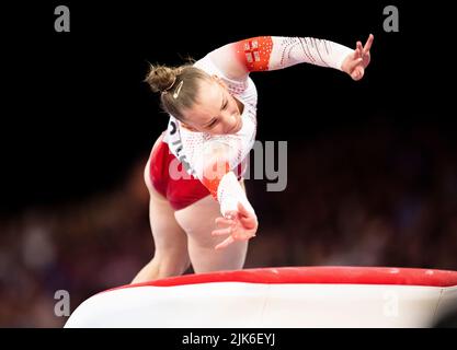 BIRMINGHAM, GROSSBRITANNIEN. 30. Juli 2022. Kelly SIMM während der Kunstturnen von Birmingham 2022 - Commonwealth Games in der Birmingham Arena am Samstag, 30. Juli 2022 in BIRMINGHAM, GROSSBRITANNIEN. Kredit: Taka Wu/Alamy Live Nachrichten Stockfoto