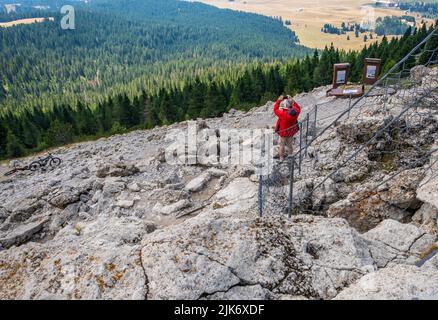 Fort Spitz Verle: Die österreichische Festung des Ersten Weltkriegs auf dem Pizzo di Levico-Levico Terme, Trentino-Südtirol, Italien Stockfoto