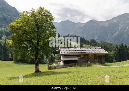 Der alte Berghof Gerstruben im Süden der Deutschen in der Nähe der Stadt Oberstdorf. Stockfoto