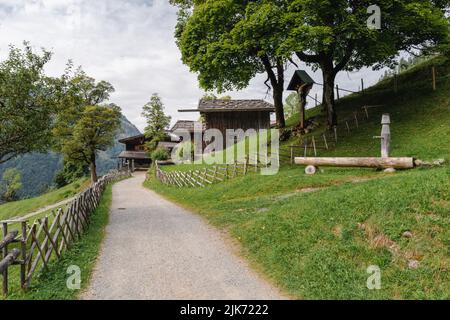 Der alte Berghof Gerstruben im Süden der Deutschen in der Nähe der Stadt Oberstdorf. Stockfoto