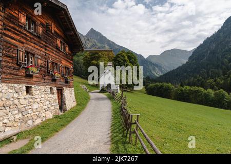 Der alte Berghof Gerstruben im Süden der Deutschen in der Nähe der Stadt Oberstdorf. Stockfoto