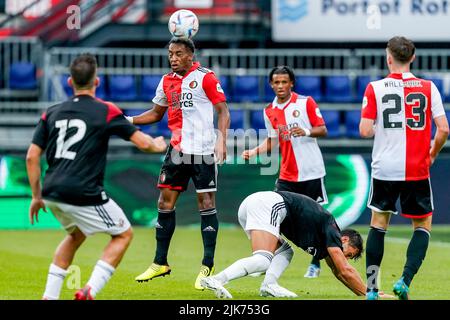 Rotterdam, Niederlande. 31.. Juli 2022. Quinten Timber von Feyenoord während des Vorsaison-Freundschaftsspiel zwischen Feyenoord und Osasuna im Stadion Feijenoord am 31. Juli 2022 in Rotterdam, Niederlande (Foto von Geert van Erven/Orange Picics) Credit: Orange Pics BV/Alamy Live News Stockfoto