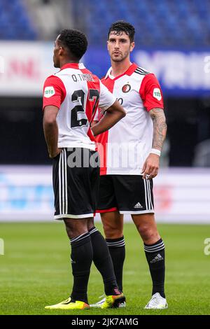 Rotterdam, Niederlande. 31. Juli 2022. Marcos Senesi von Feyenoord während des Spiels zwischen Feyenoord und CA Osasuna im Stadion Feijenoord De Kuip am 31. Juli 2022 in Rotterdam, Niederlande. (Box to Box Pictures/Yannick Verhoeven) Credit: Box to Box pictures/Alamy Live News Stockfoto