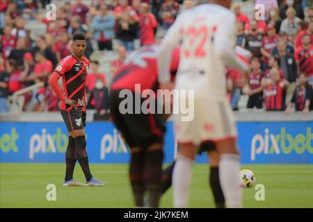 Curitiba, Brasilien. 31.. Juli 2022. Geöffnet während Athletico und São Paulo. Spiel gültig für die 20. Runde der Brasilianischen Meisterschaft 2022. Joaquim Américo Guimarães Stadion in Curitiba, PR. Kredit: Reinaldo Reginato/FotoArena/Alamy Live Nachrichten Stockfoto