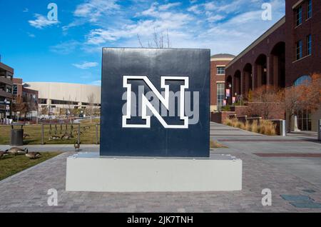 Die Universität von Nevada, Reno, hat einen schönen Campus, einschließlich der Bibliothek und Studentenvereinigung. Stockfoto