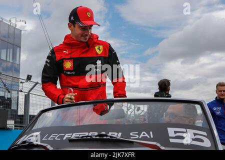 Magyorod, Ungarn. Juli 31. 2022. Formel 1 großer Preis von Ungarn in Hungaroring, Ungarn. Im Bild: Charles Leclerc (MON) von Ferrari © Piotr Zajac/Alamy Live News Stockfoto