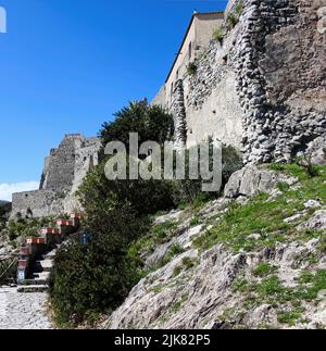 Salerno, Kampanien, Italien, Langobardenburg von Arechi. Stockfoto