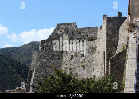 Salerno, Kampanien, Italien, Langobardenburg von Arechi. Stockfoto