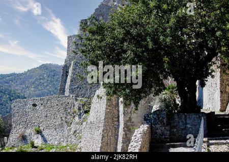 Salerno, Kampanien, Italien, Langobardenburg von Arechi. Stockfoto