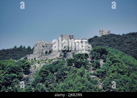 Salerno, Kampanien, Italien, Langobardenburg von Arechi. Stockfoto