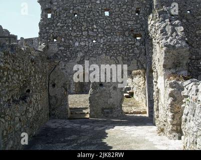 Salerno, Kampanien, Italien, Langobardenburg von Arechi. Stockfoto