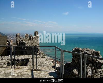 Salerno, Kampanien, Italien, Langobardenburg von Arechi. Stockfoto