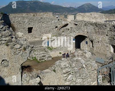 Salerno, Kampanien, Italien, Langobardenburg von Arechi. Stockfoto