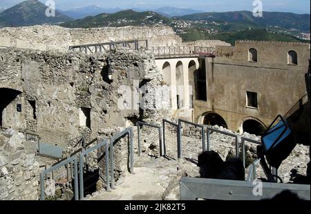 Salerno, Kampanien, Italien, Langobardenburg von Arechi. Stockfoto