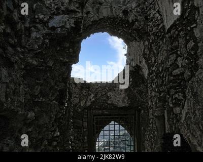 Salerno, Kampanien, Italien, Langobardenburg von Arechi. Stockfoto