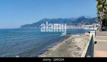 Die Promenade der schönen Stadt Salerno, Kampanien, Italien, Stockfoto