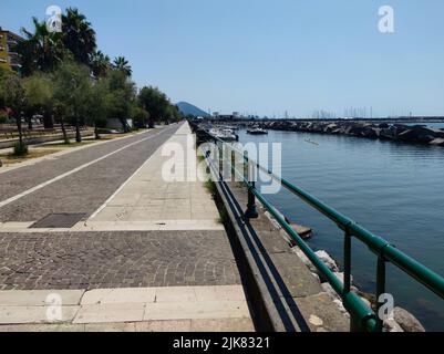 Die Promenade der schönen Stadt Salerno, Kampanien, Italien, Stockfoto