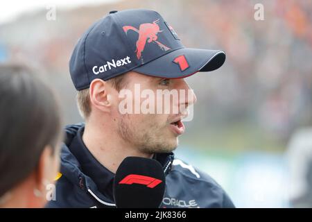 Mogyorod, Ungarn. Juli 31. 2022. Formel 1 großer Preis von Ungarn in Hungaroring, Ungarn. Im Bild: Max Verstappen (NLD) von Red Bull Racing © Piotr Zajac/Alamy Live News Stockfoto