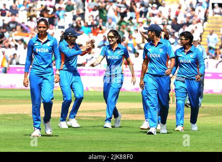 Birmingham, UK 31. July 2022 : Indian Cricket Women gewann am Sonntag im Edgbaston Stadium mit 8 Wickets gegen Pakistan : Seshadri Sukumar Stockfoto