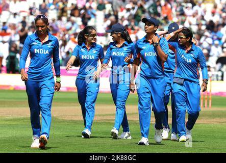 Birmingham, UK 31. July 2022 : Indian Cricket Women gewann am Sonntag im Edgbaston Stadium mit 8 Wickets gegen Pakistan : Seshadri Sukumar Stockfoto