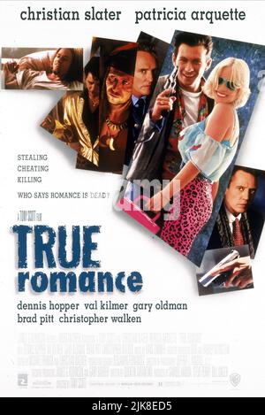 Filmposter Film True Romance (USA/FR 1993) Regie: Tony Scott 10. September 1993 **WARNUNG** dieses Foto ist nur für redaktionelle Zwecke bestimmt und ist urheberrechtlich geschützt von WARNER BROS. Und/oder dem von der Film- oder Produktionsgesellschaft beauftragten Fotografen und dürfen nur durch Veröffentlichungen in Verbindung mit der Werbung für den oben genannten Film reproduziert werden. Eine obligatorische Gutschrift an WARNER BROS. Ist erforderlich. Der Fotograf sollte ebenfalls angerechnet werden, wenn er bekannt ist. Ohne schriftliche Genehmigung der Film Company kann keine kommerzielle Nutzung gewährt werden. Stockfoto