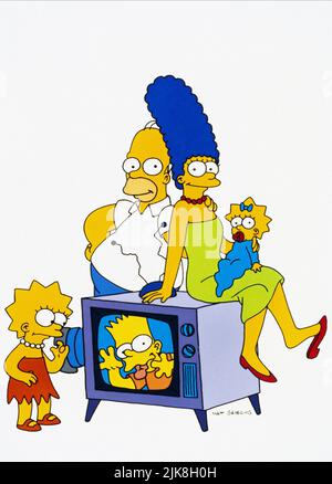 Lisa, Homer, Bart, Marge & Maggie Television: The Simpsons : Season 3 (TV-Serie) USA 1989-, / 3. Staffel, Saison 3 19. September 1991 **WARNUNG** Dieses Foto ist nur für redaktionelle Verwendung bestimmt und unterliegt dem Copyright des FERNSEHENS 20. CENTURY FOX und/oder des Fotografen, der von der Film- oder Produktionsfirma beauftragt wurde, und kann nur durch Publikationen im Zusammenhang mit der Bewerbung des oben genannten Films reproduziert werden. Eine obligatorische Gutschrift für DAS FERNSEHEN VON 20. CENTURY FOX ist erforderlich. Der Fotograf sollte auch bei Bekanntwerden des Fotos gutgeschrieben werden. Ohne schriftliche Genehmigung der Film Compa kann keine kommerzielle Nutzung gewährt werden Stockfoto