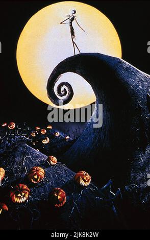 Jack Skellington Film The Nightmare Before Christmas (USA 1993) Charaktere: Jack Skellington Regie: Henry Selick 09. Oktober 1993 **WARNUNG** dieses Foto ist nur für redaktionelle Zwecke bestimmt und unterliegt dem Urheberrecht von TOUCHSTONE PICTURES und/oder dem Fotografen, der von der Film or Production Company beauftragt wurde. Es kann nur durch Veröffentlichungen in Verbindung mit der Werbung für den oben genannten Film reproduziert werden. Es ist eine obligatorische Gutschrift für TOUCHSTONE-BILDER erforderlich. Der Fotograf sollte ebenfalls angerechnet werden, wenn er bekannt ist. Ohne schriftliche Genehmigung der Film Company kann keine kommerzielle Nutzung gewährt werden. Stockfoto