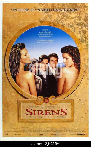 Elle Macpherson, Tara Fitzgerald, Hugh Grant, Sam Neill & Kate Fischer Poster Film: Sirenen (UK/AUS 1994) Charaktere: Sheela, Estella Campion, Anthony Campion, Sheela Regie: John Duigan, 04. März 1994 **WARNUNG** Dieses Foto ist nur für den redaktionellen Gebrauch bestimmt und unterliegt dem Copyright der BRITISCHEN FILMFINANZIERUNG und/oder des Fotografen, die von der Film oder Production Company beauftragt wurden.Es kann nur von Publikationen im Zusammenhang mit der Bewerbung des oben genannten Films reproduziert werden. Eine obligatorische Gutschrift an BRITISCHE BILDSCHIRMFINANZIERUNG ist erforderlich. Der Fotograf sollte auch bei Bekanntwerden des Fotos gutgeschrieben werden. Keine kommerzielle Nutzung ca. Stockfoto