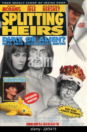 Barbara Hershey, Eric Idle, Catherine Zeta-Jones, John Cleese & Rick Moranis Poster Film: Splitting Erben (1991) Charaktere: Herzogin Lucinda, Tommy Butterfly Rainbow Peace Patel, Kitty, Raoul P. Shadgrind, Henry Bullock Regie: Robert Young 30 April 1993 **WARNUNG** Dieses Foto ist nur für redaktionelle Zwecke bestimmt und unterliegt dem Copyright von UNIVERSAL und/oder dem Fotografen, der von der Film- oder Produktionsfirma beauftragt wurde und darf nur von Publikationen im Zusammenhang mit der Bewerbung des oben genannten Films reproduziert werden. Eine obligatorische Gutschrift an UNIVERSAL ist erforderlich. Der Fotograf sollte auch als Urheber angerechnet werden Stockfoto