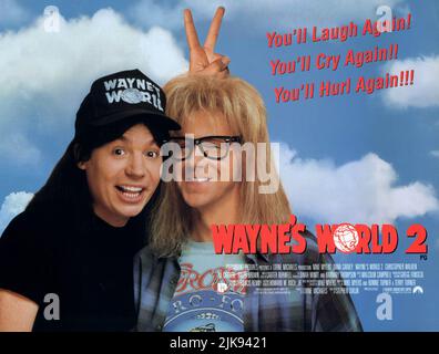 Mike Myers & Dana Carvey Film: Wayne'S World 2 (1992) Charaktere: Wayne Campbell & Garth Algar 10 December 1993 **WARNUNG** Dieses Foto ist nur für den redaktionellen Gebrauch bestimmt und unterliegt dem Copyright von PARAMOUNT und/oder des Fotografen, der von der Film- oder Produktionsfirma beauftragt wurde.Es kann nur von Publikationen im Zusammenhang mit der Bewerbung des oben genannten Films reproduziert werden. Eine obligatorische Gutschrift an PARAMOUNT ist erforderlich. Der Fotograf sollte auch bei Bekanntwerden des Fotos gutgeschrieben werden. Ohne schriftliche Genehmigung der Film Company kann keine kommerzielle Nutzung gewährt werden. Stockfoto