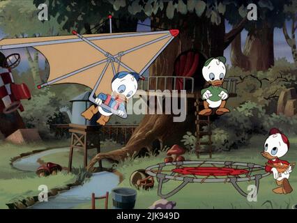 Dewey, Louie & Huey Duck Film: Ducktales The Movie: Treasure of the Lost Lamp; Duck Tales The Movie: Treasure of the Lost Lamp (USA/FR 1990) Regie: Bob Hathcock 03. August 1990 **WARNUNG** Dieses Foto ist nur für redaktionelle Zwecke bestimmt und unterliegt dem Copyright von WALT DISNEY BILDERN und/oder dem Fotografen, der von der Film- oder Produktionsfirma beauftragt wurde und darf nur von Publikationen im Zusammenhang mit der Bewerbung des oben genannten Films reproduziert werden. Eine obligatorische Gutschrift für BILDER VON WALT DISNEY ist erforderlich. Der Fotograf sollte auch bei Bekanntwerden des Fotos gutgeschrieben werden. Ohne Schreibzugriff kann keine kommerzielle Nutzung gewährt werden Stockfoto