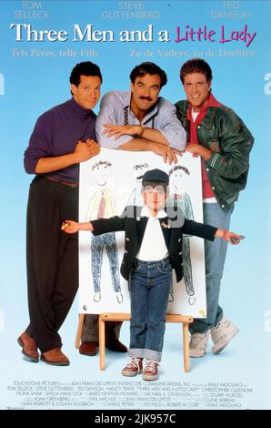 Steve Guttenberg, Tom Selleck, Ted Danson & Robin Weisman Poster Film: Three Men and A Little Lady; 3 Men and A Little Lady (USA 1990) Charaktere: Michael Kellam,Peter Mitchell,Jack Holden & Regie: Emile Ardolino 21 November 1990 **WARNUNG** Dieses Foto ist nur für redaktionelle Zwecke bestimmt und unterliegt dem Copyright von TOUCHSTONE und/oder des Fotografen, der von der Film- oder Produktionsfirma beauftragt wurde, und kann nur von Publikationen im Zusammenhang mit der Bewerbung des oben genannten Films reproduziert werden. Ein obligatorischer Credit to TOUCHSTONE ist erforderlich. Der Fotograf sollte auch bei Bekanntwerden des Fotos gutgeschrieben werden. Keine Werbung Stockfoto