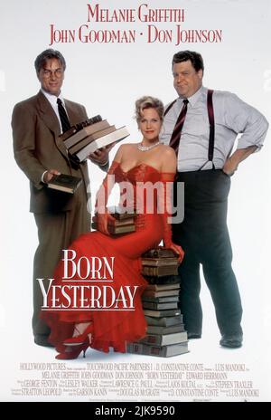 Don Johnson, Melie Griffith & John Goodman Poster Film: Born Yesterday (USA 1993) Charaktere: Paul Verrall,Billie Dawn & Regie: Luis Mandoki 26 March 1993 **WARNUNG** Dieses Foto ist nur für den redaktionellen Gebrauch bestimmt und unterliegt dem Copyright von HOLLYWOOD-BILDERN und/oder dem Fotografen, der von der Film- oder Produktionsfirma beauftragt wurde, und kann nur von Publikationen im Zusammenhang mit der Bewerbung des oben genannten Films reproduziert werden. Eine obligatorische Gutschrift für HOLLYWOOD-BILDER ist erforderlich. Der Fotograf sollte auch bei Bekanntwerden des Fotos gutgeschrieben werden. Eine kommerzielle Nutzung kann ohne schriftliche Genehmigung des FI nicht gewährt werden Stockfoto
