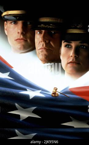 Tom Cruise, Jack Nicholson & Demi Moore Poster Film: A Few Good Men (1992) Charaktere: LT. Daniel Kaffee,Col. Nathan R. Jessep & Director: Rob Reiner 02 December 1992 **WARNUNG** Dieses Foto ist nur für redaktionelle Verwendung bestimmt und unterliegt dem Copyright von COLUMBIA und/oder dem von der Film- oder Produktionsfirma beauftragten Fotografen.Es kann nur von Publikationen im Zusammenhang mit der Bewerbung des oben genannten Films reproduziert werden. Eine obligatorische Gutschrift an COLUMBIA ist erforderlich. Der Fotograf sollte auch bei Bekanntwerden des Fotos gutgeschrieben werden. Ohne schriftliche Genehmigung der Film Company kann keine kommerzielle Nutzung gewährt werden. Stockfoto